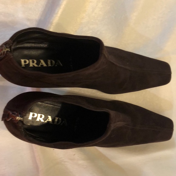 PRADA Chocolate brown ankle booties - Picture 3 of 5